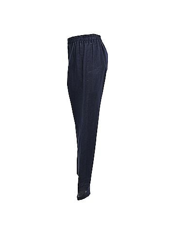 Mansur Gavriel Mansur Gavriel Drawstring Straight Leg Pants in Navy Blue Linen (view 2)