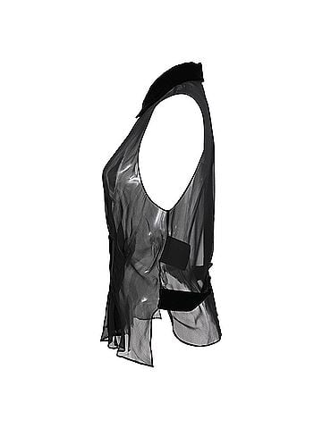 Alexander Wang Alexander Wang Sheered Sleeveless Blouse in Black Silk (view 2)