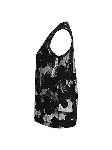 Comme des Garçons Comme des Garçons Mesh Flower Detail Blouse in Black Polyester (view 2)