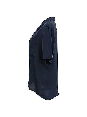 Mansur Gavriel Mansur Gavriel Button Down Blouse in Navy Blue Silk (view 2)