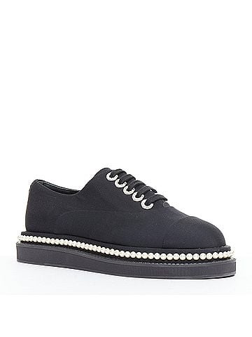 Chanel Chanel Canvas Pearl Trim Oxfords (view 2)