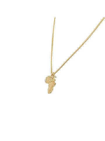Chanel Chanel gold CC logo Africa Map pearl strass necklace (view 2)