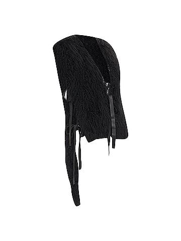 Givenchy Givenchy shearling fur leather ribbon high low vest (view 1)