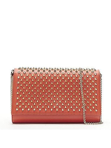 Christian Louboutin CHRISTIAN LOUBOUTIN Paloma red gold spike stud pink shoulder chain clutch bag (view 1)
