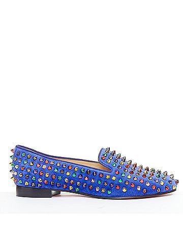 Christian Louboutin Christian Louboutin Suede Spike Flats (view 2)