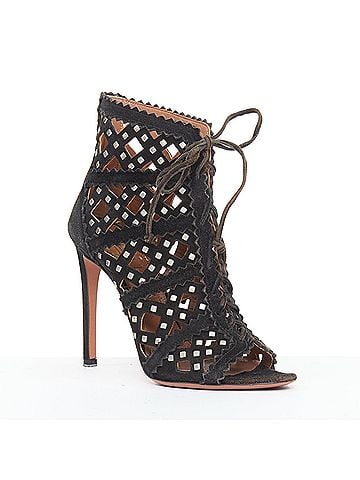 Alaïa Alaia Suede Diamond Lattice Booties (view 2)