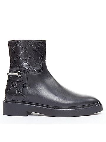 Gucci Gucci Slim Horsebit Monogram Boots (view 1)