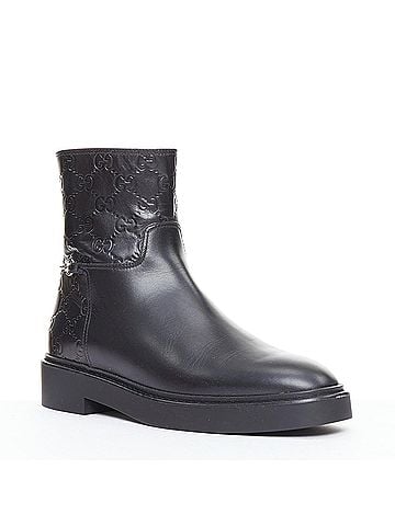 Gucci Gucci Slim Horsebit Monogram Boots (view 2)