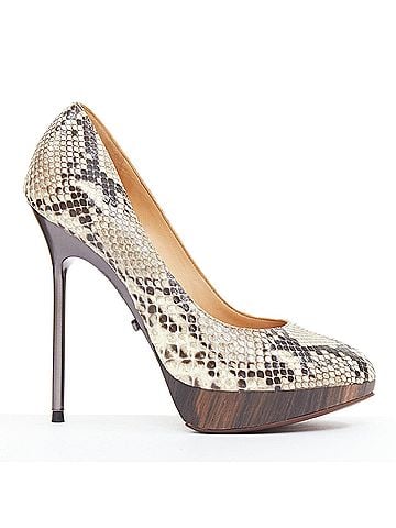 Lanvin Lanvin Leather Wood Platform Pumps (view 1)