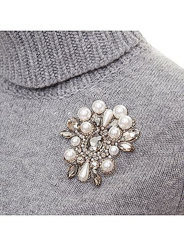 Alexander McQueen Alexander McQueen cashmere crystal embellished brooch sweater (view 2)
