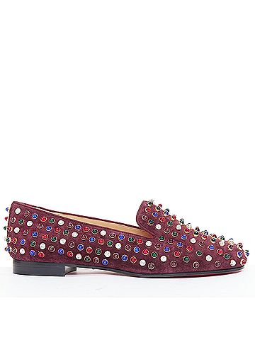Christian Louboutin Christian Louboutin Suede Stone Stud Loafers (view 2)