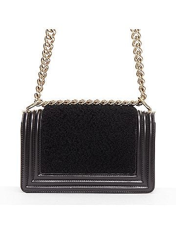 Chanel Chanel Boy Small shearling leather gold CC chain flap bag (view 2)