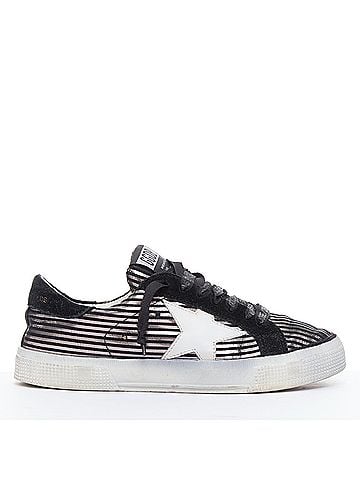 Golden Goose Golden Goose Striped Distressed Sneakers (view 1)