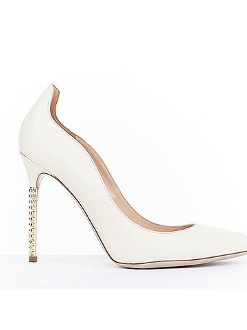 Mario Valentino Valentino Soul Rockstud White Leather Micro Stud Pumps (view 1)