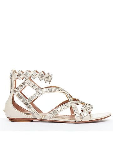 Alaïa Alaia Studded Leather Flat Sandals (view 1)
