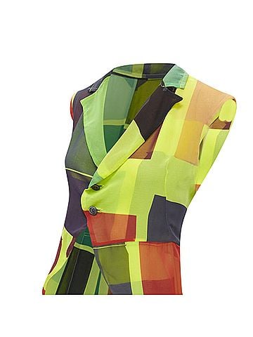 Comme des Garçons Comme des Garcons pop colorblock layers cutaway vest (view 2)