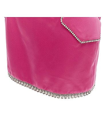 Giuseppe di Morabito Giuseppe di Morabito pink satin crystal rhinestone mini skirt (view 2)