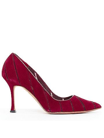 Manolo Blahnik Manolo Blahnik Suede Cut Out Mesh Pumps (view 1)