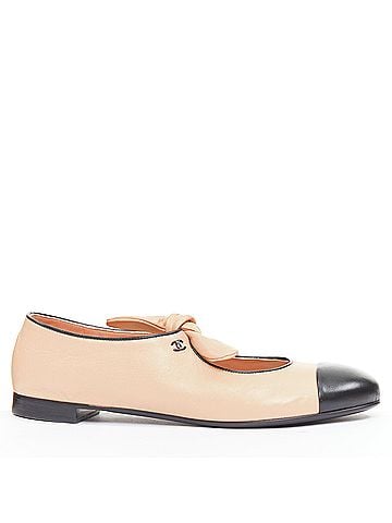 Chanel Chanel Lambskin Leather Ribbon Flats (view 1)
