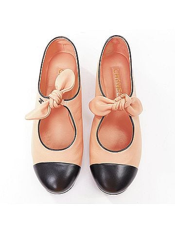 Chanel Chanel Lambskin Leather Ribbon Flats (view 2)