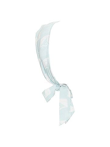 Miu Miu Miu Miu cartoon cat silk crepe print skinny scarf (view 1)