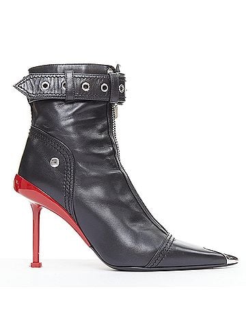 Alexander McQueen Alexander Mcqueen Leather Biker Boots (view 1)