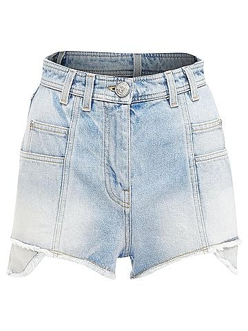 Balmain Balmain cotton denim panelled pockets cargo shorts (view 1)