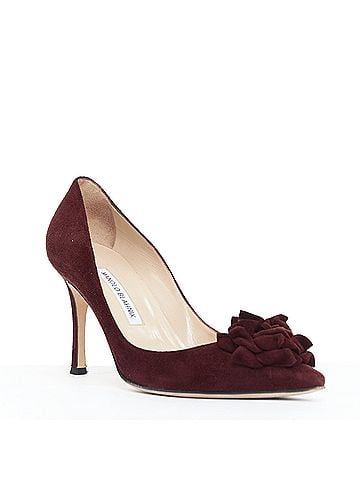 Manolo Blahnik Manolo Blahnik Suede Flower Pumps (view 2)