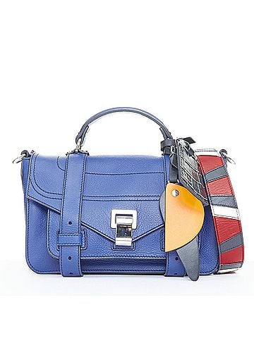Proenza Schouler PROENZA SCHOULER Runway PS1 Tiny blue leather patchwork multi charm bag (view 1)