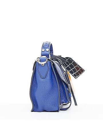Proenza Schouler PROENZA SCHOULER Runway PS1 Tiny blue leather patchwork multi charm bag (view 2)