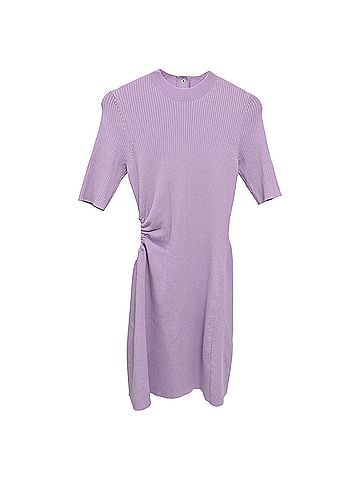 Maje Maje Rib-Knit Cut Out Midi Dress in Purple Polyamide (view 1)