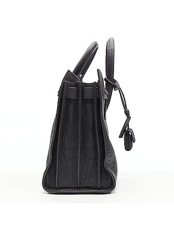 Saint Laurent Saint Laurent Leather Stamped Croc Tote (view 2)