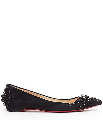 Christian Louboutin Christian Louboutin Suede Beaded Flats (view 1)