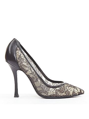 Sergio Rossi Sergio Rossi Leather Floral Lace Pumps (view 1)