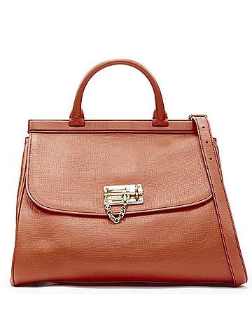 Dolce & Gabbana Dolce Gabbana orange leather gold lock flap bag (view 1)