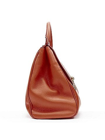 Dolce & Gabbana Dolce Gabbana orange leather gold lock flap bag (view 2)