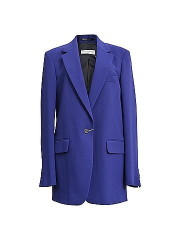 Dries Van Noten Dries Van Noten Single-Breasted Blazer in Blue Polyester (view 1)