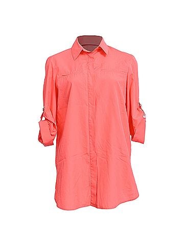 Loro Piana Loro Piana Hidden-Buttoned Shirt in Coral Cotton (view 1)