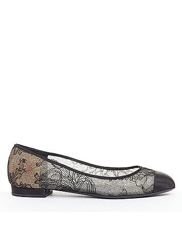 Chanel Chanel CC Logo Lace Ballet Flats (view 1)