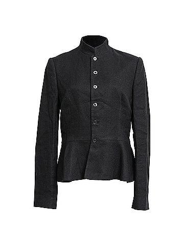 Ralph Lauren Ralph Lauren Collection Single-Breasted Peplum Blazer in Black Linen (view 1)