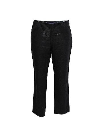 Ralph Lauren Ralph Lauren Collection Straight-Leg Trousers in Black Linen (view 1)