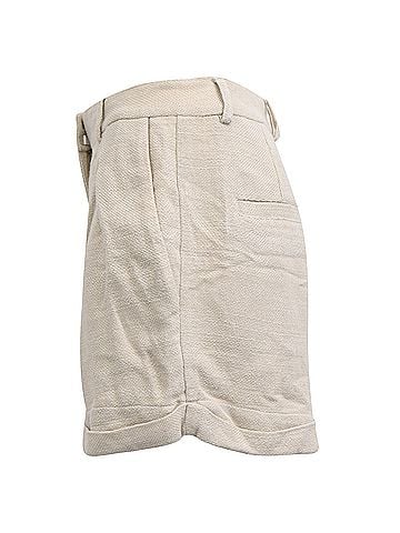 STAUD Staud Luisa Pleated Shorts in Ecru Cotton (view 2)