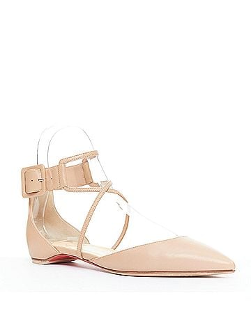 Christian Louboutin Christian Louboutin Leather Strappy Flats (view 2)