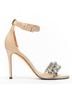Givenchy 100% Leather Brown Givenchy Crystal Ankle Strap Sandals Size EU 37 1/2 - photo 1