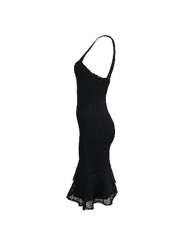 Sandro Sandro Square-Neck Smocked Mini Dress in Black Viscose (view 2)