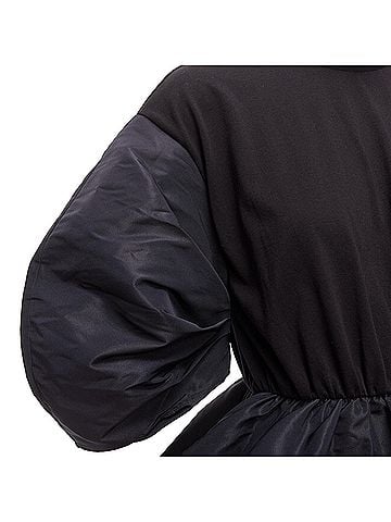 Alexander McQueen Alexander McQueen round puff sleeve peplum contrast top (view 2)
