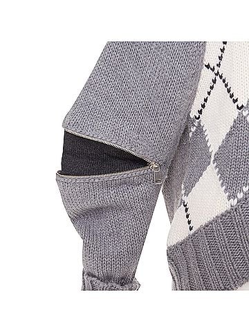 Alexander McQueen Alexander McQueen wool argyle zipper trim sweater (view 2)