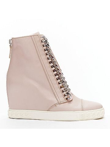 Casadei Casadei Leather Chain Wedge Sneakers (view 1)