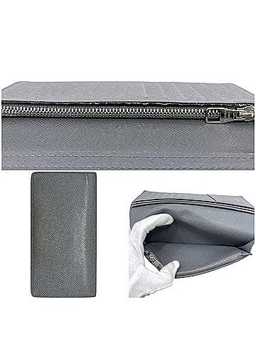 Louis Vuitton Louis Vuitton Bi-fold Long Wallet Portefeuille Brazza Taiga Leather M32653 SP1112 LOUIS VUITTON Glacier Gray Men's (view 2)