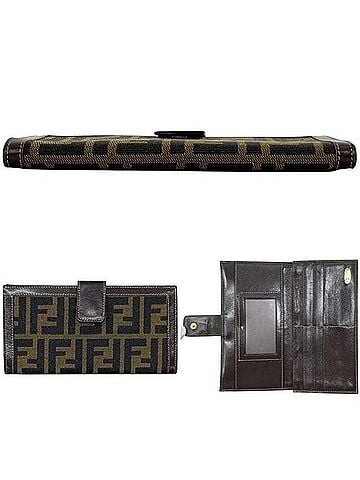 Fendi Fendi Bi-fold Long Wallet, Zucca Pattern, 2277 30806 079, FENDI Canvas Leather Khaki (view 2)
